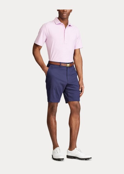 Polos Ralph Lauren Hombre Morados / Blancos - Classic Fit Stretch Lisle - TCULV0945